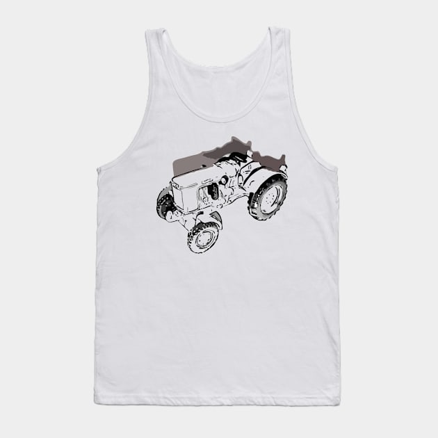 Old Tractor Tank Top by RosArt100